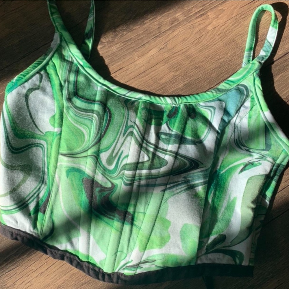 GREEN CORSET TOP